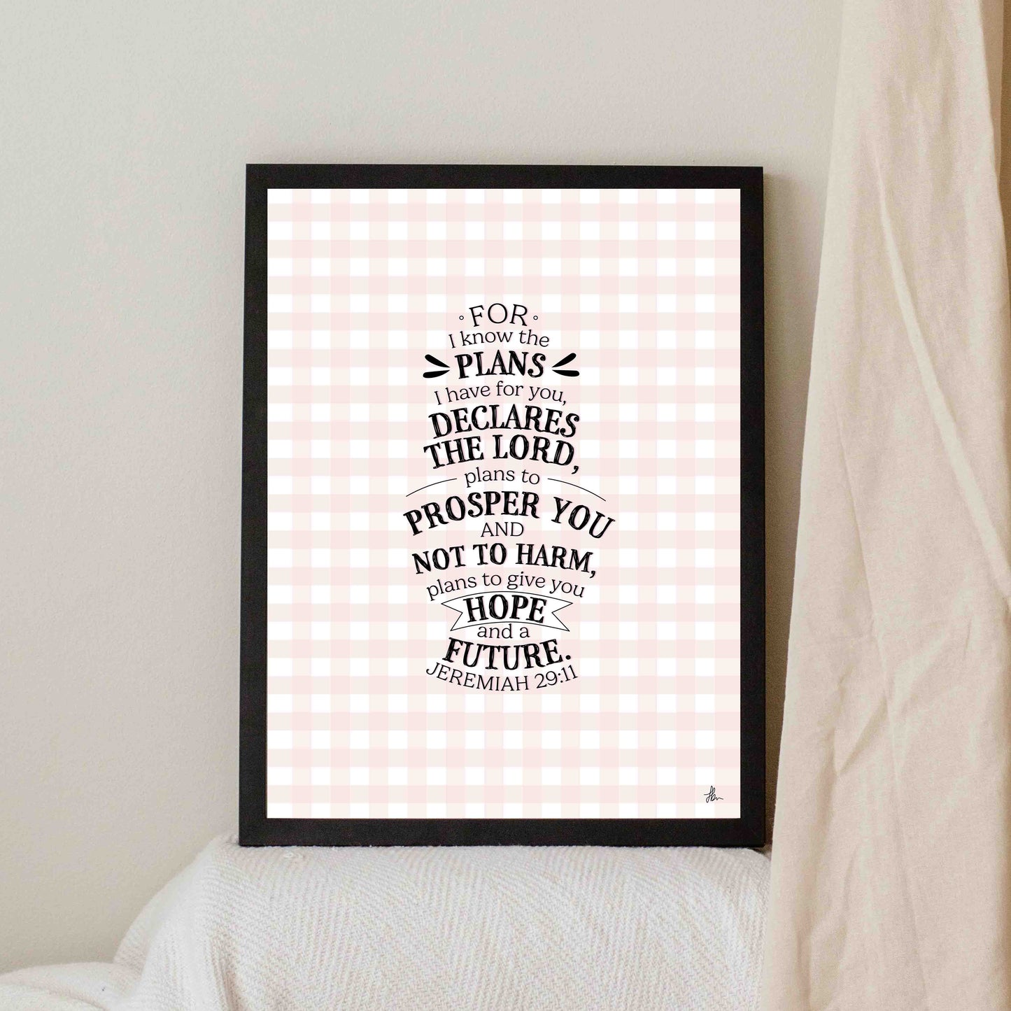 Jeremiah 29:11 (Pink Gingham)