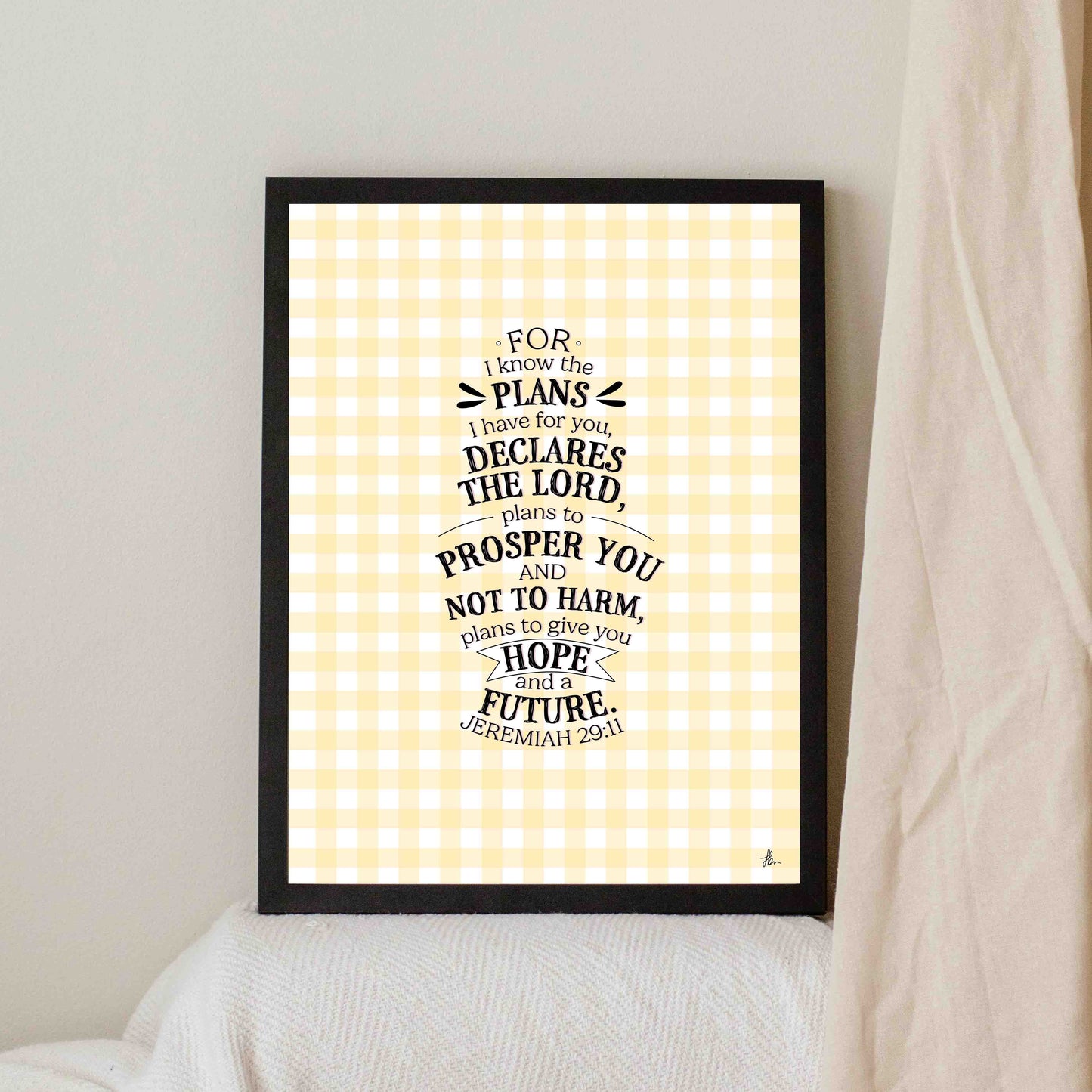 Jeremiah 29:11 (Yellow Gingham)