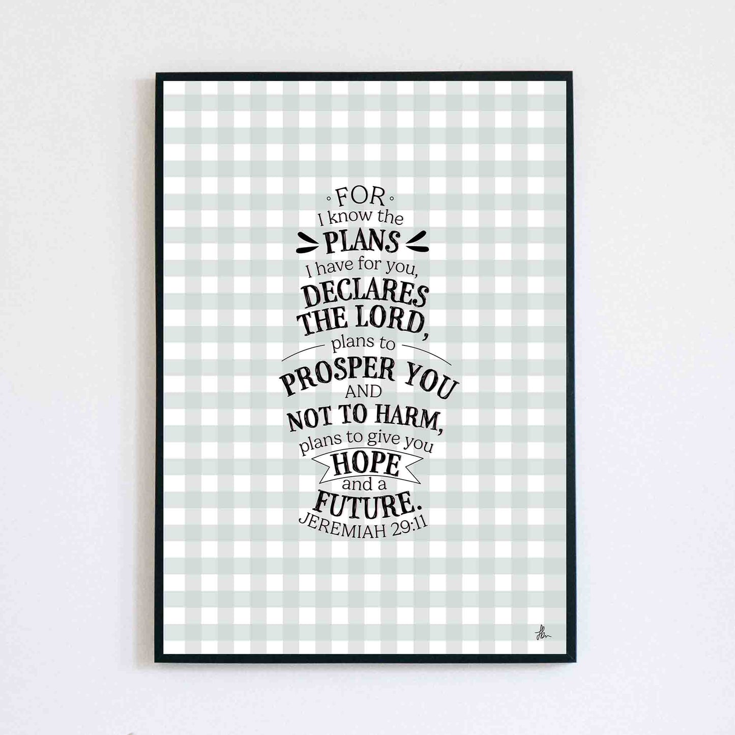 Jeremiah 29:11 (Bluish Grey Gingham)