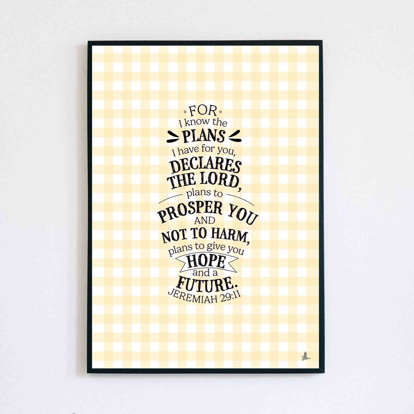 Jeremiah 29:11 (Yellow Gingham)