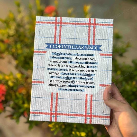 1 Corinthians 13:4-8 (A5 Size Canvas)