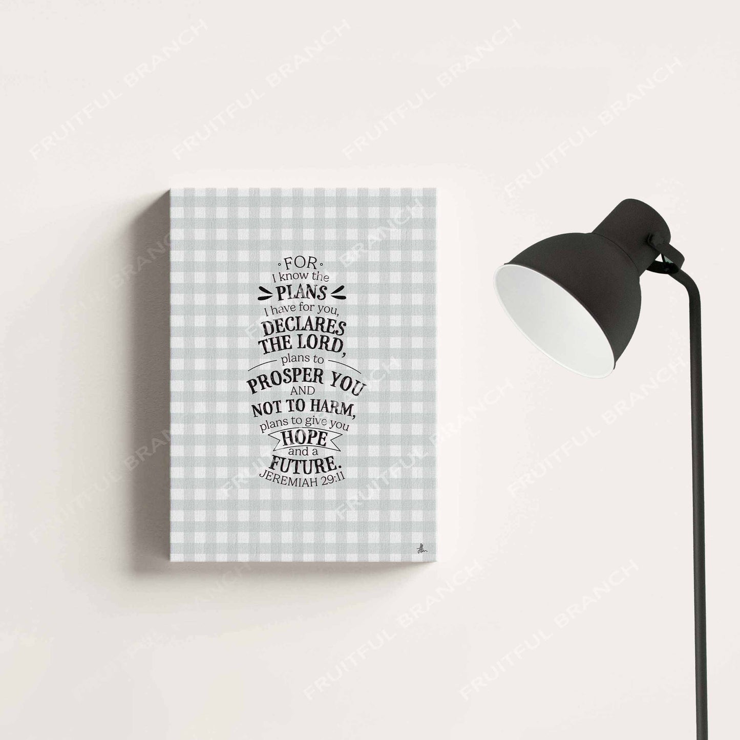 Jeremiah 29:11 (Bluish Grey Gingham)