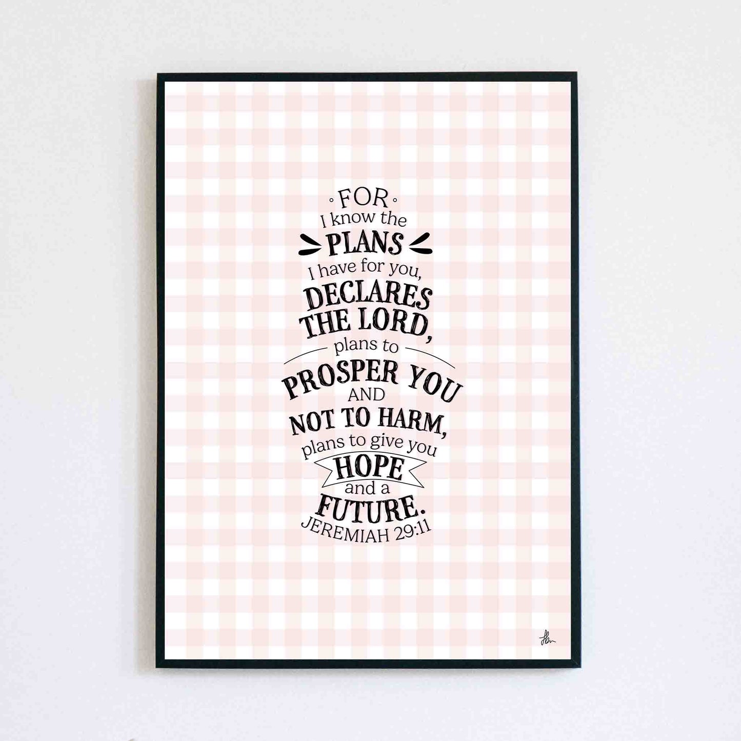 Jeremiah 29:11 (Pink Gingham)
