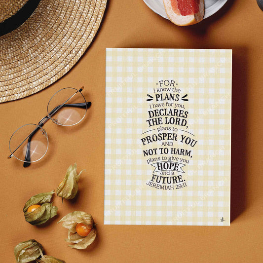 Jeremiah 29:11 (Pastel Yellow, A5 Size Canvas)