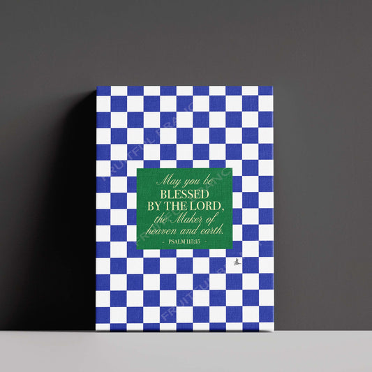 Psalm 115:15 (Blue & White Checkered, A5 Size Canvas)